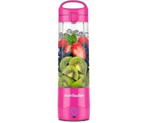 nutribullet Portable NBP003BP, Portable Blender with 475ml Insulating Cup, 4-Point Knife, Tritan Cup, 15 Cycles Autonomy, Lid and Straw Included, USB-C Charging, Pink