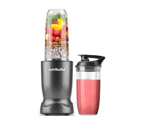 nutribullet Turbo Blender in Graphite - Powerful 1000W Motor Base & Rapid Extractor Blade - Easily Blends Frozen Fruit, Nuts & Ice - With 700ml & 500ml Cup & Lid to Go - For Smoothies & Juices