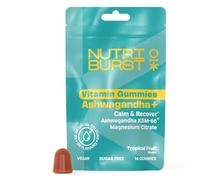 Nutriburst Ashwagandha + Vitamin Gummies - KSM-66® Ashwagandha, Magnesium Citrate, L-Theanine & Reishi Mushroom - Calm & Recover Support - Sugar Free, Vegan & Halal - 14 Gummies (14 Day Supply)