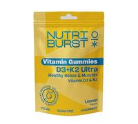 Nutriburst D3 + K2 Ultra Vitamin Gummies - Vitamin D3 1000IU (25µg) with Vitamin K2 MK-7 - Healthy Bones, Muscles & Immune Support - Sugar Free, Vegan & Halal - 14 Gummies (14 Day Supply)