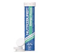Nutriburst Energy & Focus Effervescent Tablets - Liposomal Vitamin C, Magnesium & Zinc with Botanicals - Hydration & Vitamins - Sugar Free, Vegan, Halal & Kosher - 15 Tablets