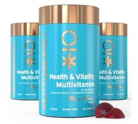 Nutriburst Health & Vitality Vitamin • 3 Month • Vegan & Sugar Free Gummies | 180 mixed berry multivitamin gummy with essential fatigue-fighting vitamins like liposomal Vitamin C, Zinc, & Vitamin B & D.