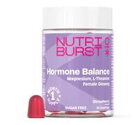 Nutriburst Hormone Balance - Women’s Hormonal Activity, Energy & Mood Support - Vitamin B6, Lemon Balm & Dong Quai - Strawberry Flavour • Vegan & Sugar Free • 30 Gummies (1 Month Supply)
