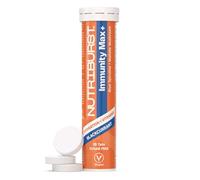 Nutriburst Immunity Max+ Effervescent Tablets - Liposomal Vitamin C, Vitamin D3 & Zinc with Electrolytes - Hydration & Vitamins - Sugar Free, Vegan, Halal & Kosher - 15 Tablets