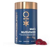 Nutriburst Men’s Multivitamin - Immune System & Mental Performance - Contains 16 Micronutrients; B2, B3, B5, B6, B12, A, C, D - Vegan Sugar Free Supplement - 60 Berry Gummies - 1 Month Supply