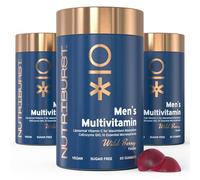 Nutriburst - Men’s Multivitamin Multipack - Immune Function & Mental Performance - Contains 16 Micronutrients; B2, B3, B5, B6, B12, A, C, D Vegan & Sugar Free - 3 x 60 Berry Gummies - 3 Month Supply