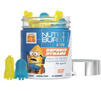 Nutriburst Minions Defence Dynamo Vitamins for Kids - Chewable Vitamins for Immunity & Energy - Vitamin D3, Vitamin C + Black Elderberry Extract - Vegan + Sugar Free - Fruity Flavour - 60 Gummies