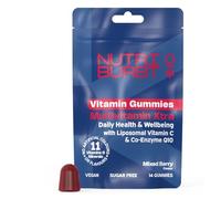 Nutriburst Multivitamin Xtra Vitamin Gummies - Trial Pouch - Liposomal Vitamin C, CoEnzyme Q10 & Essential Vitamins - Daily Multivitamin - Sugar Free, Vegan & Halal - 14 Gummies (14 Day Supply)