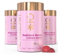 Nutriburst Radiance Renew • Boost Collagen • 3 Months • Vegan & Sugar Free | 180 blueberry flavour vitamin gummies with Vitamin C, Biotin & Hyaluronic Acid to boost natural collagen production.