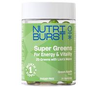 Nutriburst Super Greens - Vegan Gummies for Energy & Immunity - 20 Greens & 5 Vitamins with Lion’s Mane, Turmeric & Green Tea - Apple Flavour - Sugar Free