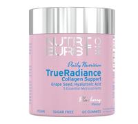 Nutriburst TrueRadiance Collagen Boost • Vits A & C • Vegan & Sugar Free | 60 blueberry flavour vitamin gummies for skin & hair. 100ug biotin, 50mg hyaluronic acid, 400ug vitamin A & 80mg vitamin C.