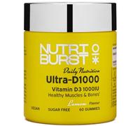 Nutriburst Ultra-D1000 - Vitamin D3 (1000IU) + Vitamin K2 (80µg) for Healthy Muscles & Bones - Lemon Flavour - 60 Gummies 1 Month Supply - Suitable for Vegans