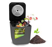 Nutrichef 3L Electric Kitchen Composter - Compost’s Organic Material & Food Scraps | Countertop Automatic Compost Bin | Dry, Crush, & Cooling Functions | Perfect for Kitchens & Apartments | Grey
