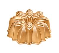 Nutrichef 9 Inch Bundt Cake Pan - Heavy Heavy Cast Aluminum Thick Cake Pan with 2 Layers Non-Stick Coating - Flower Flower Design for Even Baking Up to 500