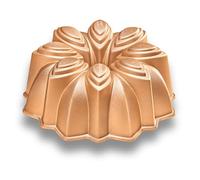 Nutrichef 9 Inch Bundt Cake Pan - Heavy Heavy Cast Aluminum Thick Cake Pan with 2 Layers Non-Stick Coating - Flower Flower Design for Even Baking Up to 500