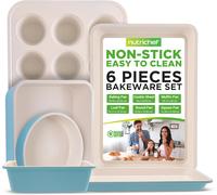 NutriChef Bakeware Set 6-Piece, Carbon Steel Kitchenware with Ceramic Nonstick