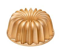 NutriChef Bundt Cake Tin - 25cm Non Stick Fluted Cake Mould with Vertical Line Design, Cast Aluminium Bundt Pan for Elegant Ring Cakes, Easy Release, Dishwasher Safe, Dual-Layer Nonstick Coating