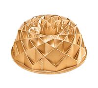 NutriChef Bundt Cake Tin - 25cm Non Stick Geometric Wreath Cake Mould, Cast Aluminium for Ring Cakes, Bundt Pan with Easy Release, Dishwasher Safe, Dual-Layer Nonstick Coating, Elegant Diamond Pattern