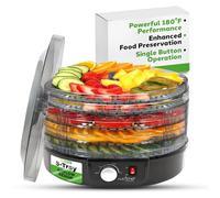 Nutrichef Electric Countertop Food Dehydrator Machine | Professional Multi-Tier Food Preserver | Dehydrate Fish, Beef Jerky, Meats, Mushrooms, Fruits & Vegetables | 5 Easy to Clean Stackable Tray