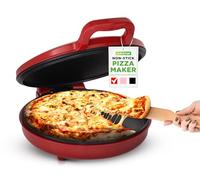 NutriChef Electric Pizza Oven Indoor - 12 Inch Countertop Pizza Maker, 1500W Non Stick Pizza Cooker, Adjustable 80-205°C Temperature, Fast Heating Multi-Purpose Cooker for Home Kitchen