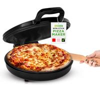 NutriChef Electric Pizza Oven Indoor - 12 Inch Countertop Pizza Maker, 1500W Non Stick Pizza Cooker, Adjustable 80-205°C Temperature, Fast Heating Multi-Purpose Cooker for Home Kitchen