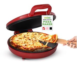 NutriChef Electric Pizza Oven Indoor - 12 Inch Countertop Pizza Maker, 1500W Non Stick Pizza Cooker, Adjustable 80-205°C Temperature, Fast Heating Multi-Purpose Cooker for Home Kitchen