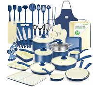 NutriChef Non-Stick Cookware Set 54-Piece, Nonstick Pots and Pans, Multi-Sized Pot and Pan Sets with Lids, Kitchen Utensils, Bakeware, Induction Compatible, PFOA-Free, Blue