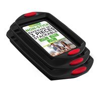 NutriChef 3-Piece Baking Pan Set - PFOA, PFOS, PTFE Free Flexible Nonstick Black Coating Carbon Steel Bakeware - Professional Home Kitchen Bake Cookie Sheet Stackable Tray w/Red Silicone Handles