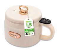 NutriChef Portable Electric Rice Cooker, 1.6L Mini Cooker with NonStick Ceram...