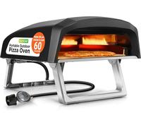 NutriChef Portable Outdoor Pizza Oven - 30.48cm Gas Pizza Oven, 360° Rotatin