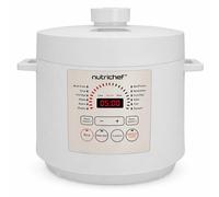 NutriChef Pressure Cooker Electric Multi Cooker 6L - 12 in 1 Multicooker Digital One Pot Cooker with Presets, Non Stick Inner Pot, Adjustable Time & Temperature,