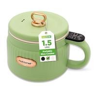 NutriChef Rice Cooker 1.5L with Ceramic Non-Stick Pot & Digital Controls | 6 Modes for Rice, Soup, Stew & Porridge | 2hr Keep Warm | Dry-Burn Protection