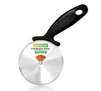 NutriChef Stainless Steel Pizza Cutter Wheel - Premium & Sharp Durable Slicer with Built-in Finger Guard, Non-Slip Plastic Handle, Dishwasher Safe, Cuts Through Bread, Pasta, Pies, Dough, Desserts