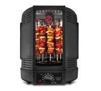 NutriChef Vertical Rotisserie Oven, Countertop Kebab Maker, 10L Shawarma Grill Machine, Chicken Spit Roaster for Perfectly Roasted Chicken, Turkey, Lamb, With Skewer, Basket & Drip Tray, Black