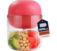 Nutricook Choppi Cordless Rechargeable Chopper, Pulse & Steady Modes, 5 Colours, 500ml, BPA Free, 4000mAh Battery, Quad Blade, 2 Years limited Warranty (Red)