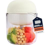 Nutricook Choppi Cordless Rechargeable Chopper, Pulse & Steady Modes, 5 Colours, 500ml, BPA Free, 4000mAh Battery, Quad Blade, 2 Years limited Warranty (Desert Sand)