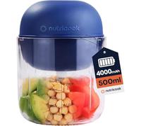 Nutricook Choppi Cordless Rechargeable Chopper, Pulse & Steady Modes, 5 Colours, 500ml, BPA Free, 4000mAh Battery, Quad Blade, 2 Years limited Warranty (Blue)