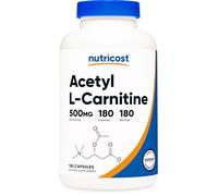 Nutricost Acetyl L-Carnitine 500mg, 180 Capsules - Non-GMO and Gluten Free