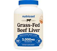 Nutricost Grass Fed Desiccated Beef Liver Capsules 3000mg (750mg Per Cap) - No Hormones, Non-GMO, Gluten Free, Pasture-Raised, Free Range Beef (240 Count (Pack of 1))