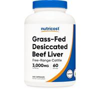 Nutricost Grass Fed Desiccated Beef Liver Capsules 3000mg (750mg Per Cap) - No Hormones, Non-GMO, Gluten Free, Pasture-Raised, Free Range Beef (240 Count (Pack of 1))