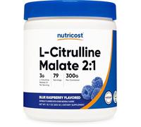 Nutricost L-Citrulline Malate 2:1 - 300 g - 3 g L-Citrulline Malate per Serving, Gluten Free, GMO Free, Vegan (300 g, Blue Raspberry)