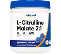 Nutricost L-Citrulline Malate 2:1 - 300 g - 3 g L-Citrulline Malate per Serving, Gluten Free, GMO Free, Vegan (300 g, Blue Raspberry)