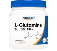 Nutricost L-Glutamine Powder (500 Grams) Unflavoured - Gluten Free & Non-GMO, 100 Servings