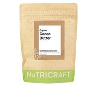 NutriCraft Organic Criollo Cacao Butter - 250g, 100% Pure, Sustainably Sourced from Peruvian Amazon - For Baking, Chocolate Making, Body Butters, and Soaps - Quick Melting, Rich Chocolate Aroma
