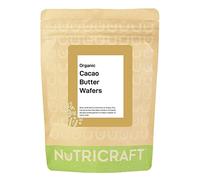 NutriCraft Organic Criollo Cacao Butter buttons - 1kg, 100% Pure, Sustainably Sourced from Peru- For Baking, Chocolate Making, Body Butters and Soaps - Quick Melting, Rich Aroma - Rounds, Wafers
