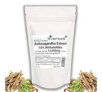 Nutrics® 12,000mg (per Capsule) ASHWAGANDHA Root Extract 120 V Capsules - 10% WITHANOLIDES Strong One A Day - 100% Pure - Free from fillers, Binders & Bulking Agents (120 V Capsules)