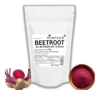 Nutrics® 3% Betanin Beetroot Extract 50g - 100% Pure Beta Vulgaris Powder - 50:1 Extract Ratio - Free from Fillers Binders & Bulking Agents - Nitric Oxide Support - Vegan