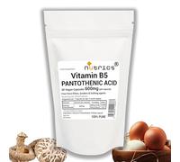 Nutrics® 600mg (per Capsule) Vitamin B5 Pantothenic Acid 30 V Capsules 1 Months Supply - Pure No Additives - Vegan Vegetarian