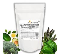 Nutrics® 950mg per Capsule Glutathione Boost NAC Glutamine Glycine Complex 60 V Capsules - 100% Pure No Additives - N Acetyl L Cysteine - L Glutamine - L Glycine