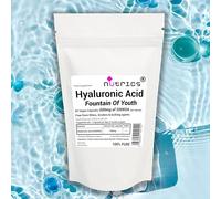 Nutrics® Hyaluronic Acid 500mg of 200KDA 60 Vegetarian Capsules (2 Months Supply) - 100% Pure Free from Fillers, Binders & Bulking Agents - Plant Derived Sodium Hyaluronate
